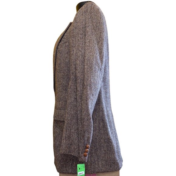 Stanley Blacker Tweed Blazer 44 Men Brown Harris Academy Award Clothes Los Angel - Picture 4 of 11